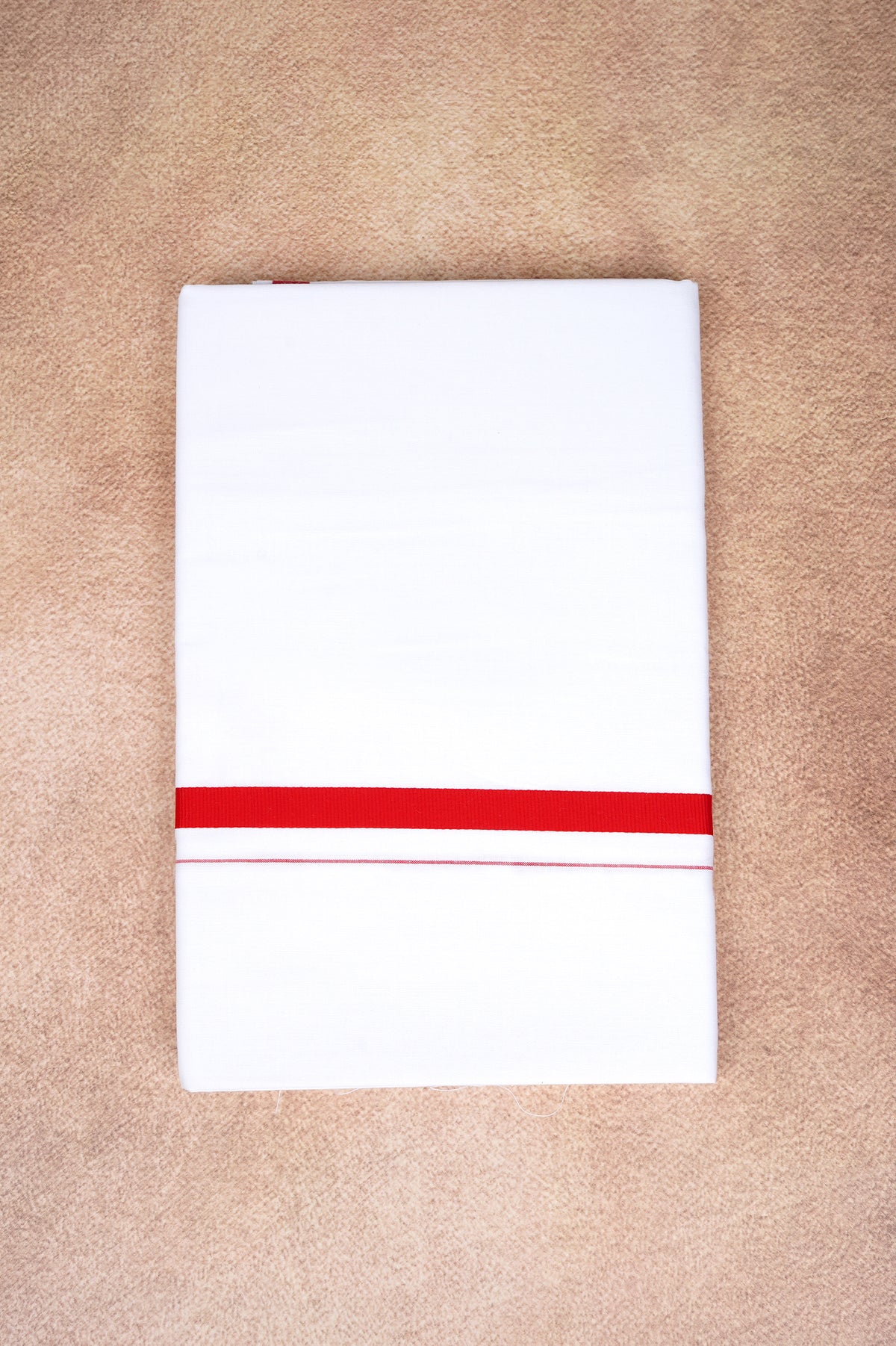 Single Layer White Dhoti – Red – HS-01 RX