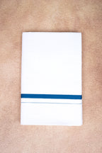 Single Layer White Dhoti – Peacock Blue – HS-07 RX