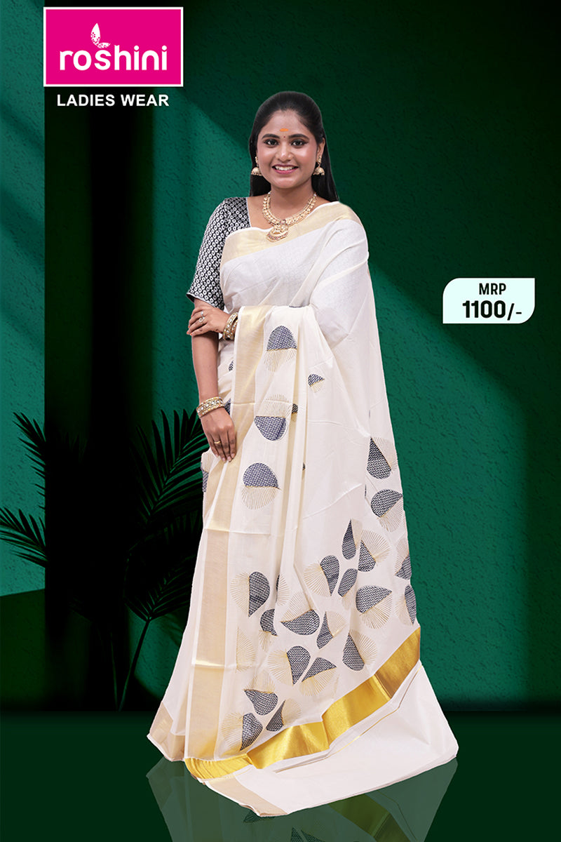 MK-5016 GOLD KASAVU SAREE 6.25 MTR