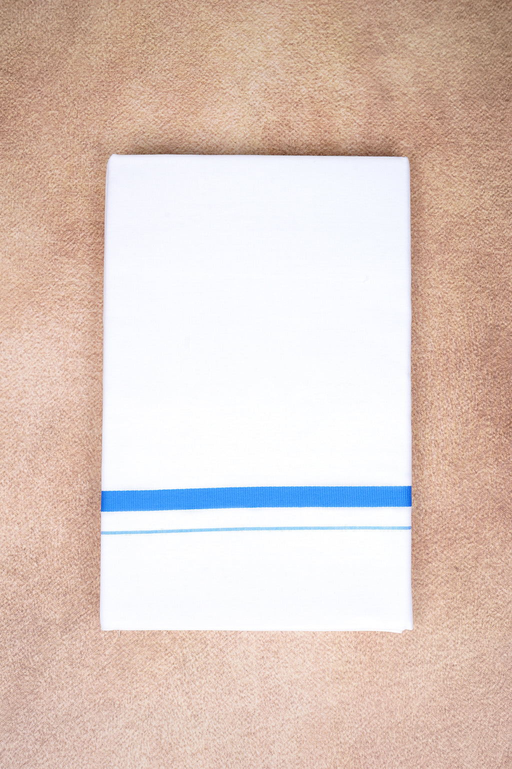 Single Layer White Dhoti – Royal Blue – HS-07 RX