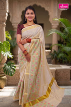 KS-1522 GOLD TISSUE PRINT SAREE 6.25 MTR