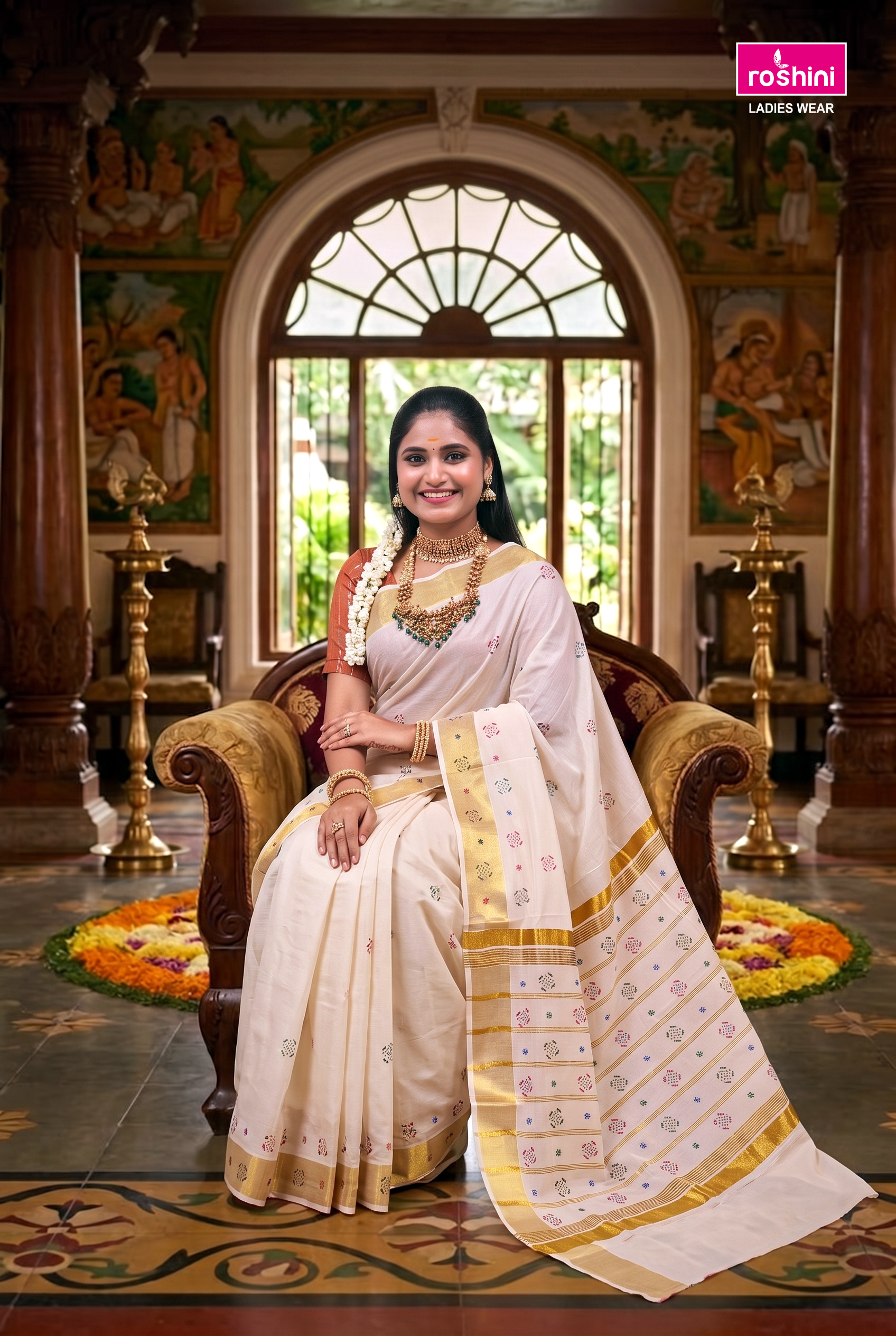 KS-1488 GOLD KASAVU SAREE 6.25 MTR