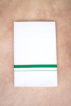 Single Layer White Dhoti – Forest Green – HS-01 RX