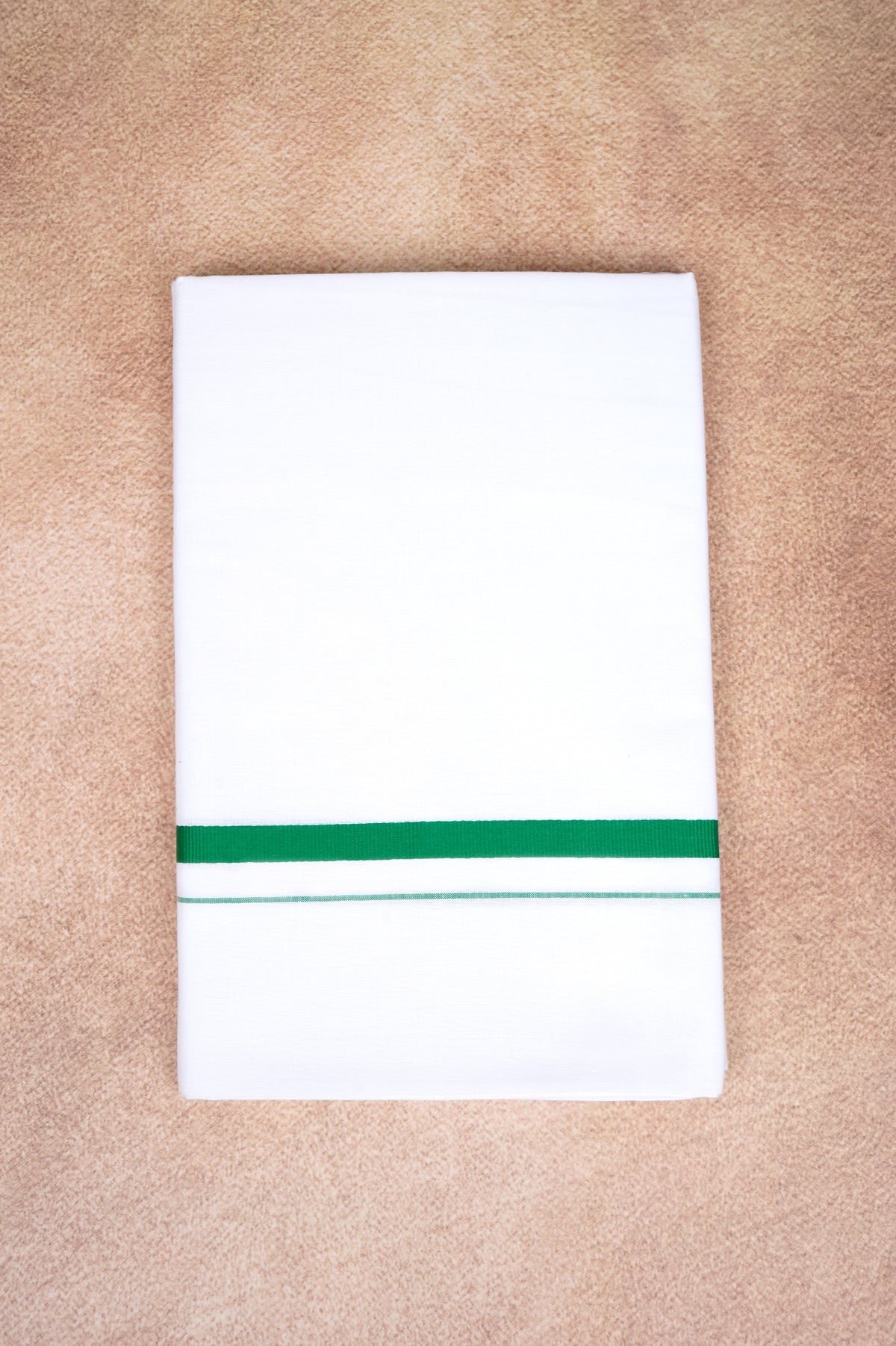 Single Layer White Dhoti – Forest Green – HS-01 RX
