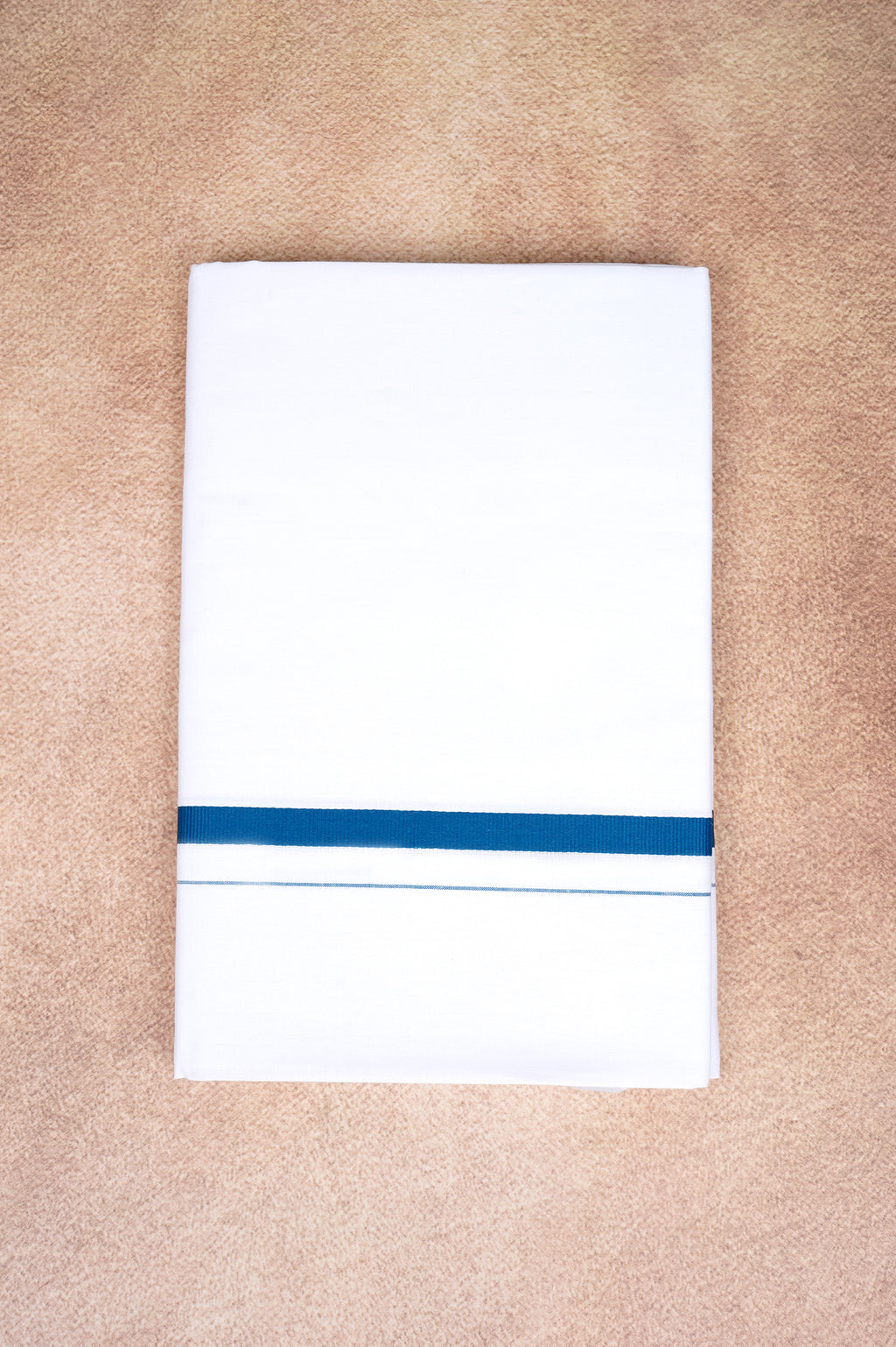 Single Layer White Dhoti – Peacock Blue – HS-01 RX