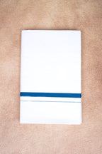 Single Layer White Dhoti – Peacock Blue – HS-01 RX