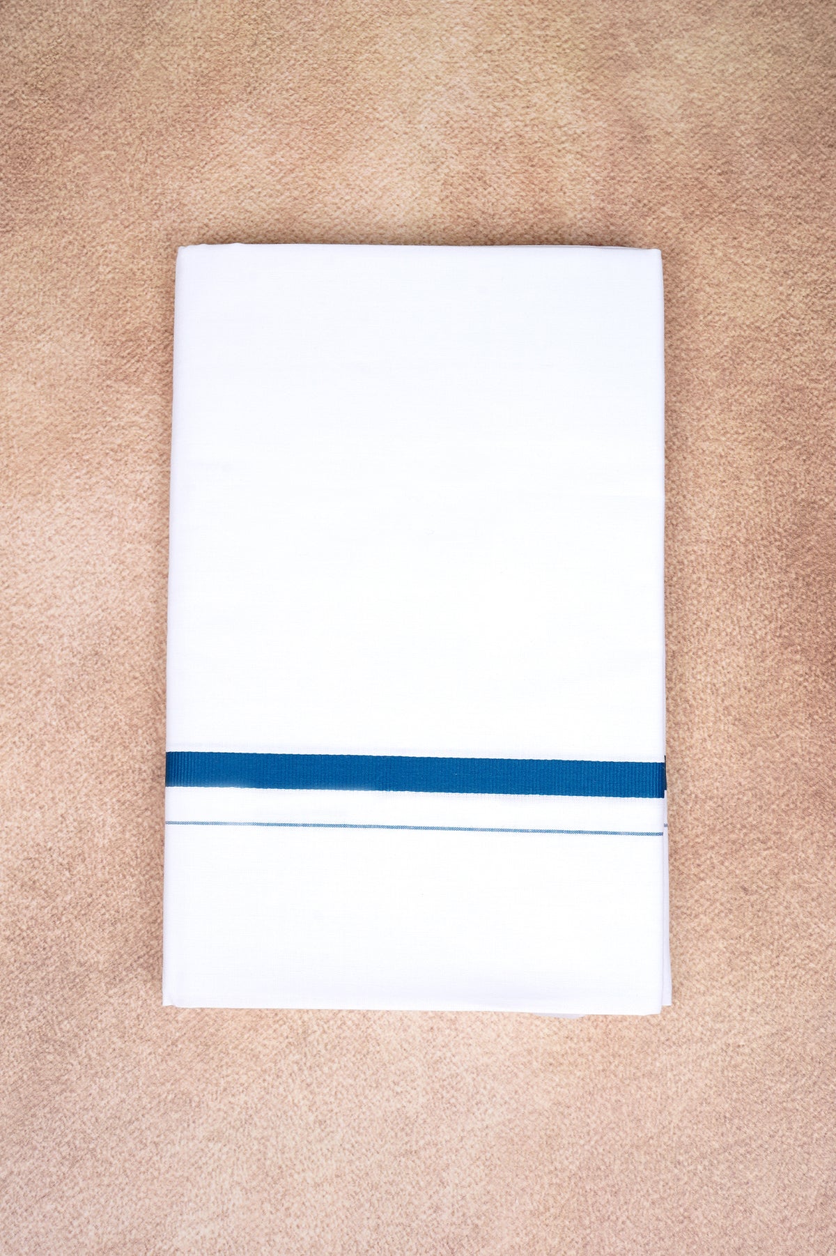 Single Layer White Dhoti – Peacock Blue – HS-01 RX