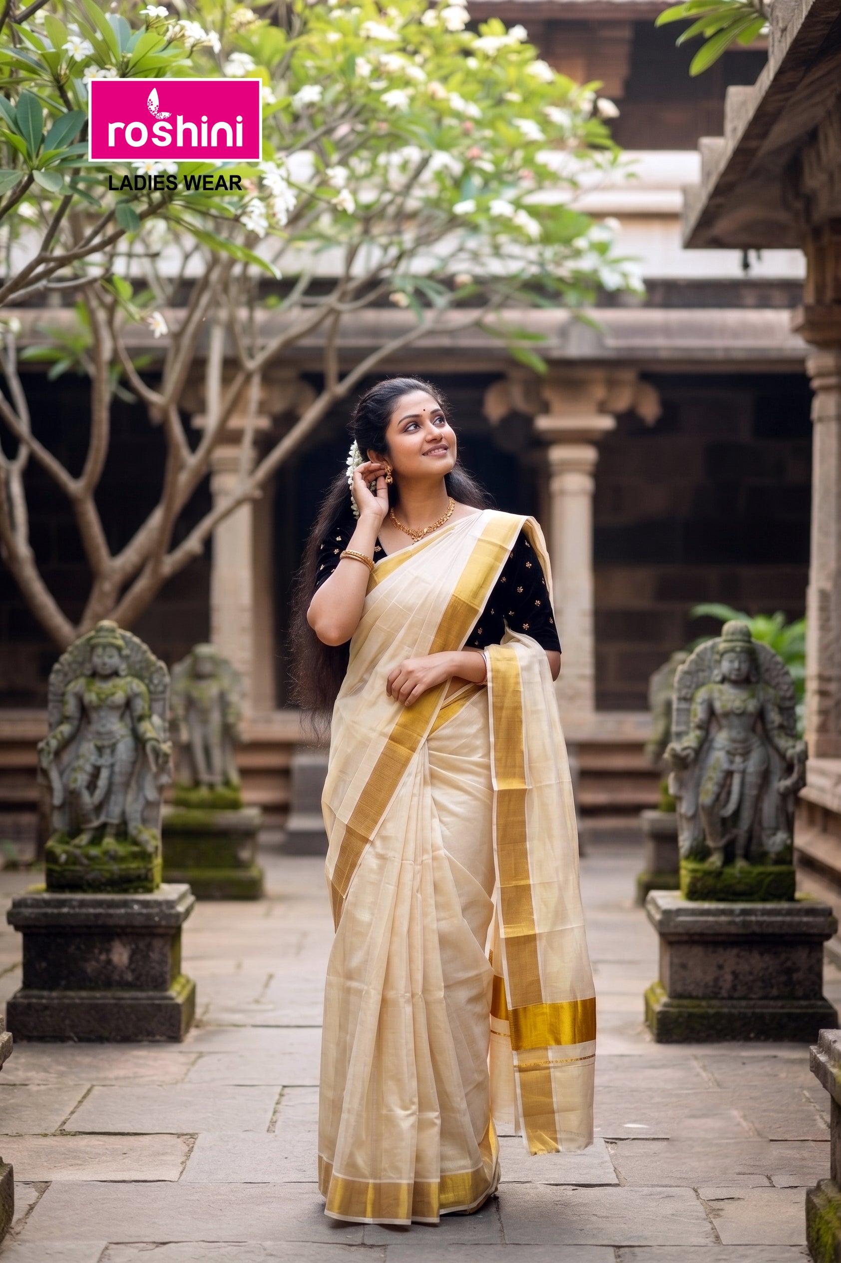 KS-1403 GOLD TISSUE SAREE 6.25 MTR