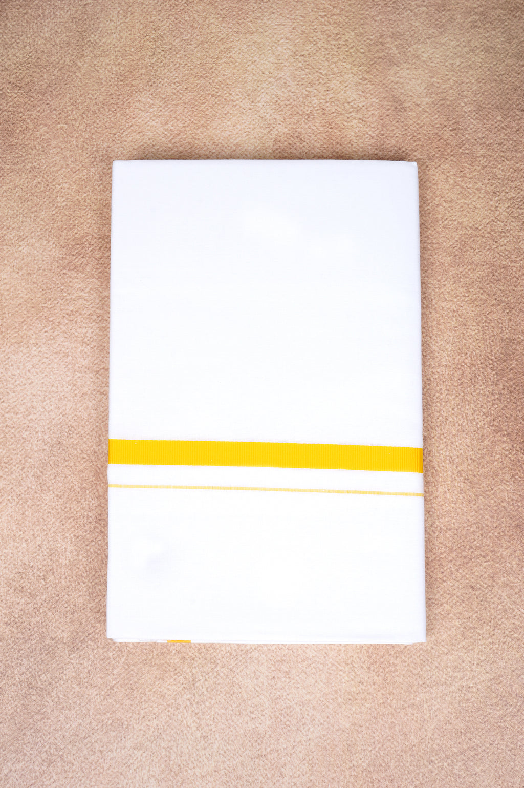 Single Layer White Dhoti – Yellow – HS-07 RX