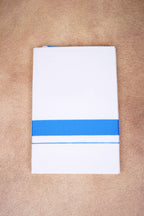 Single Layer White Dhoti with Fancy Border – Sky Blue – FS-09 RX