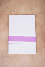 Single Layer White Dhoti with Fancy Border – Pink – FS-09 RX
