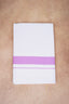 Single Layer White Dhoti with Fancy Border – Pink – FS-09 RX