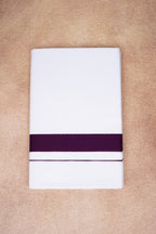 Single Layer White Dhoti with Fancy Border – Violet – FS-09 RX