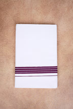 Single Layer White Dhoti with Fancy Border – Magenta – FS-08 RX