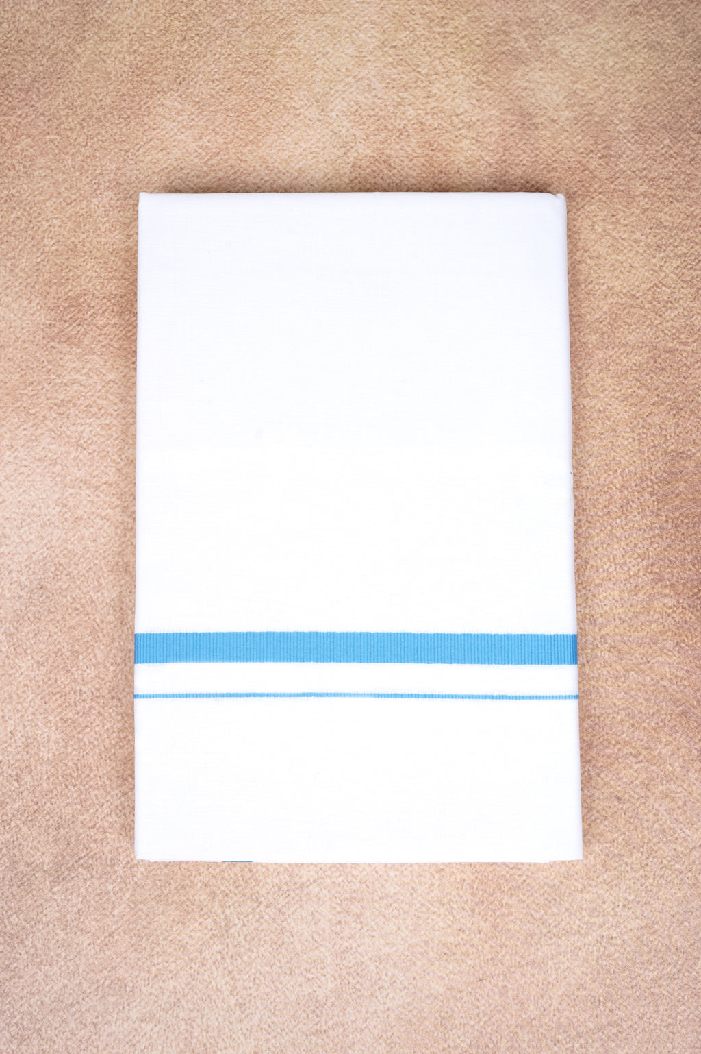 Single Layer White Dhoti – Sky Blue – HS-07 RX