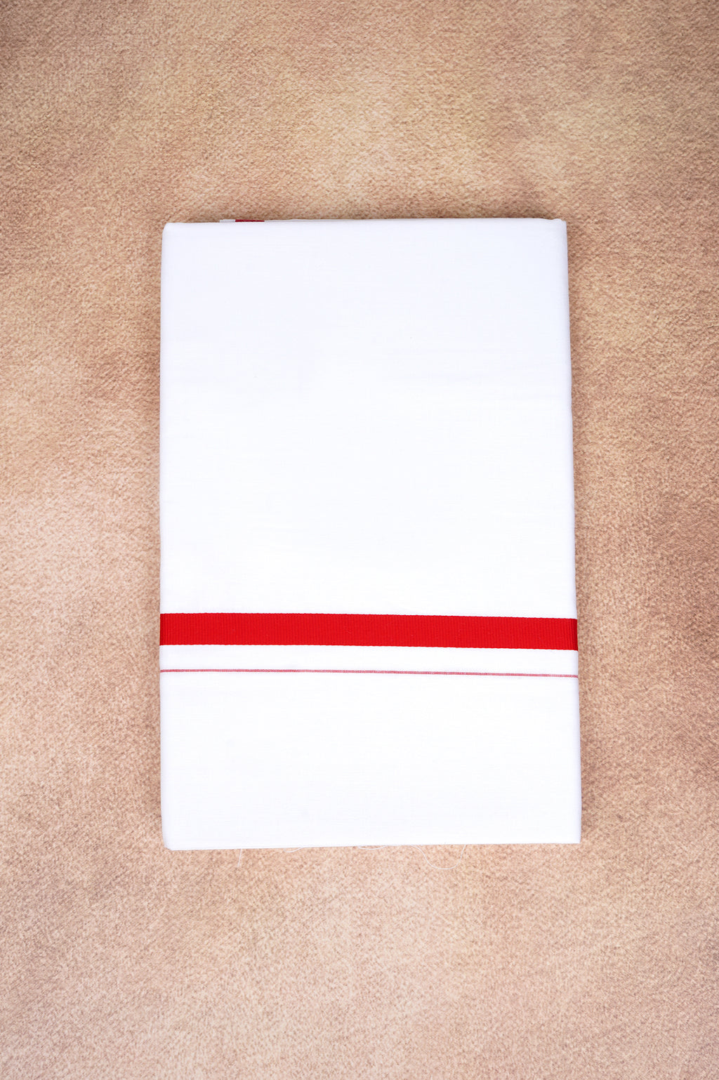 Single Layer White Dhoti – Red – HS-07 RX