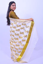 MK-5004 GOLD KASAVU SAREE 6.25 MTR