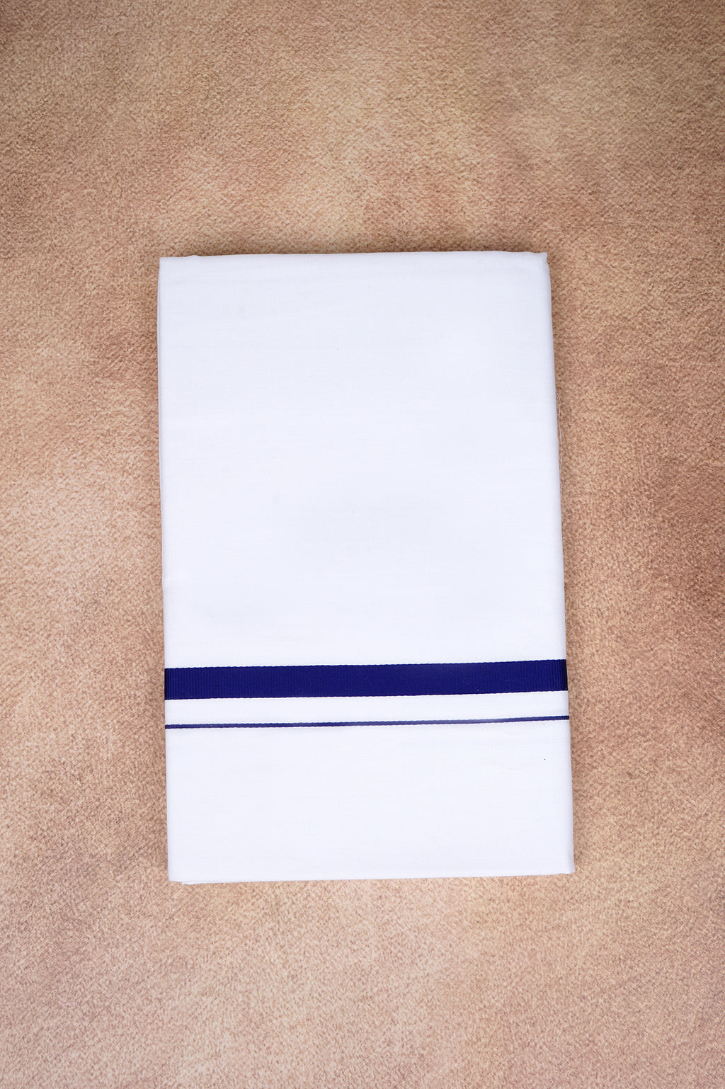 Single Layer White Dhoti – Dark Blue – HS-07 RX