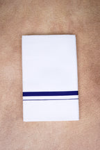 Single Layer White Dhoti – Dark Blue – HS-07 RX