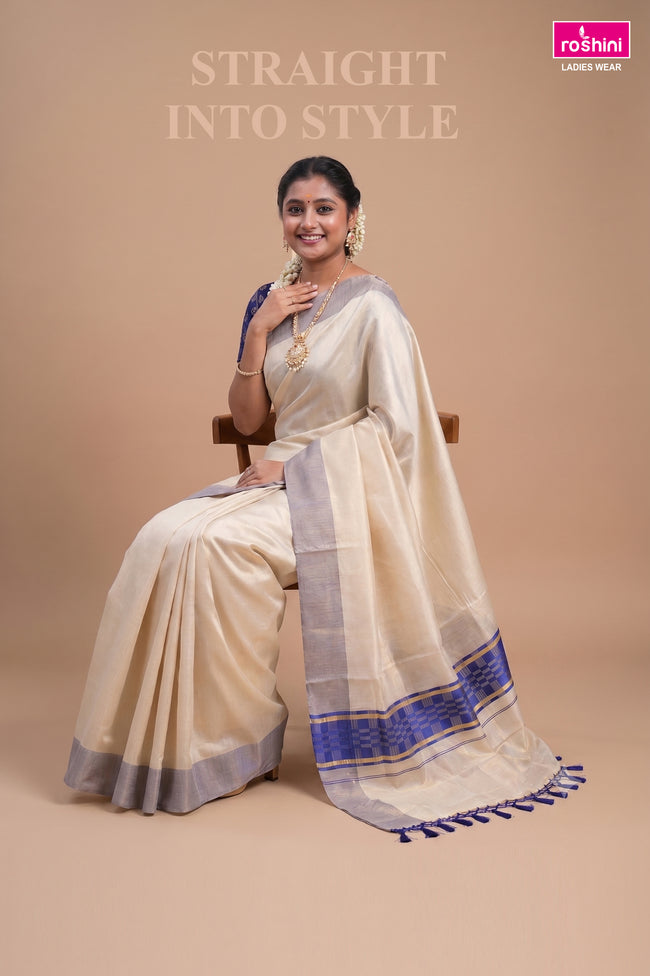 KS-1469 GOLD TISSUE SAREE 6.25 MTR Hover Image