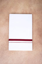 Single Layer White Dhoti – Maroon – HS-07 RX