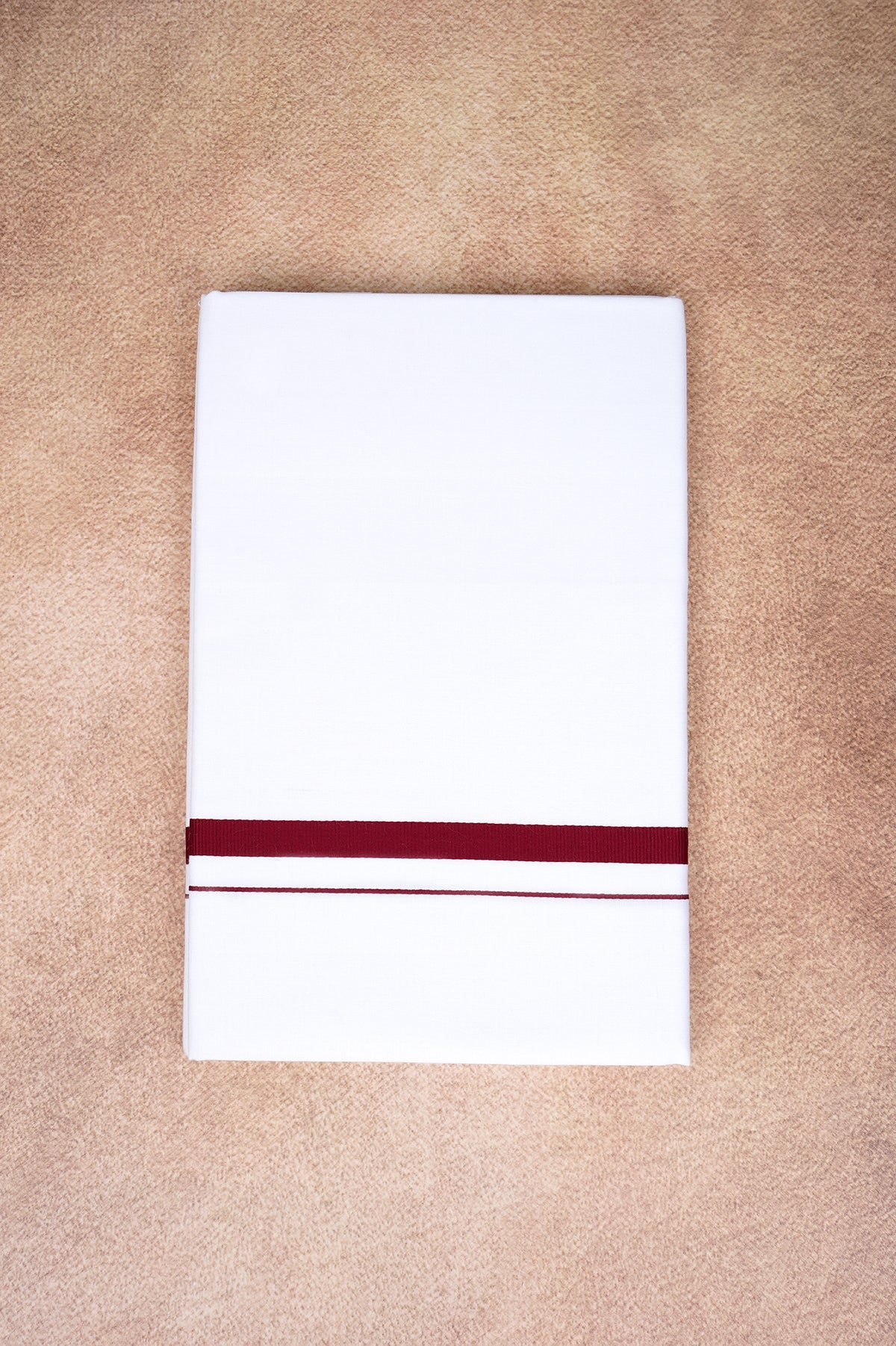 Single Layer White Dhoti – Maroon – HS-07 RX