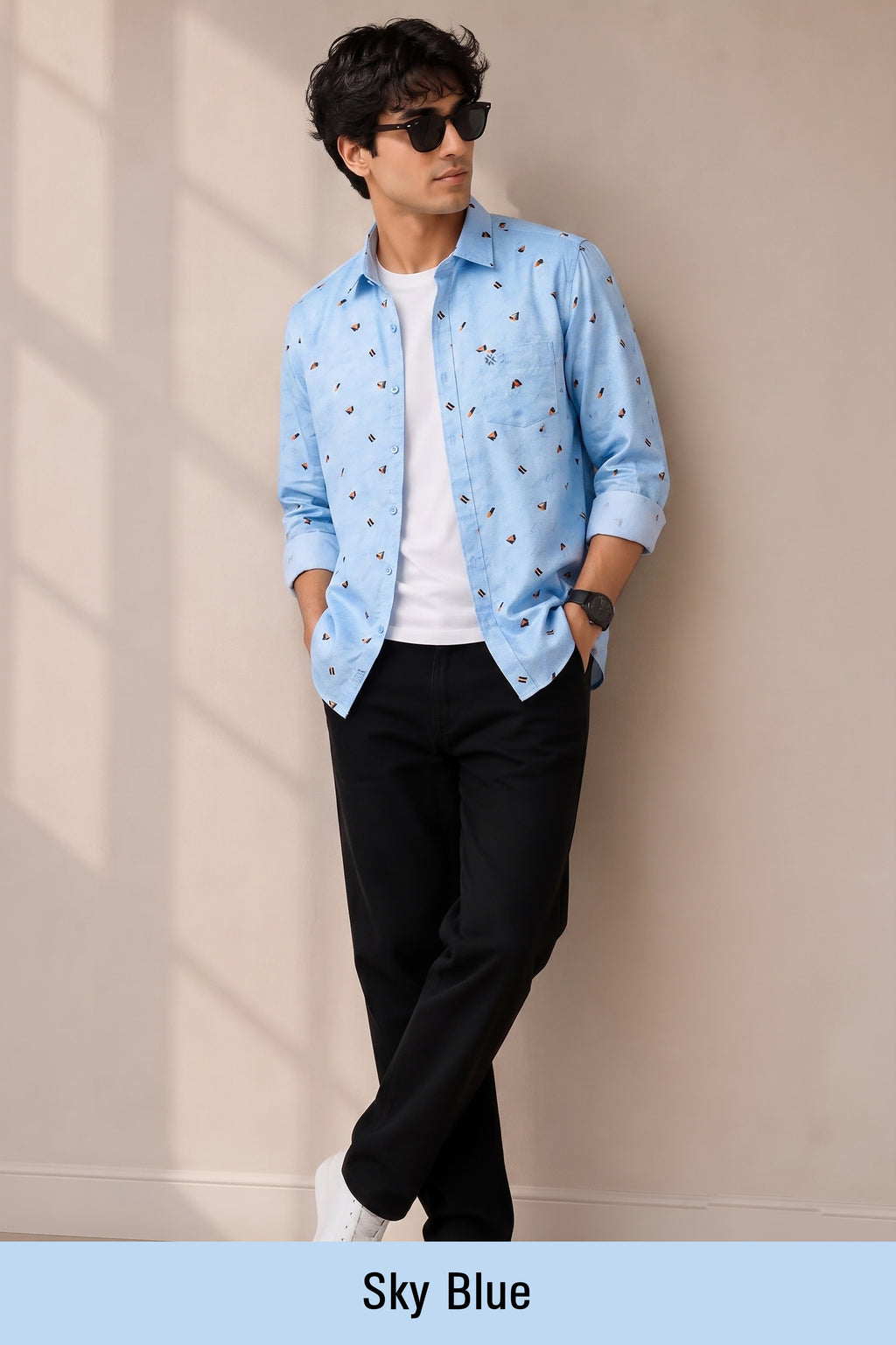 Buy 1 get 1 free - Rixo Printed Shirt -38 Size (Full Sleeve)
