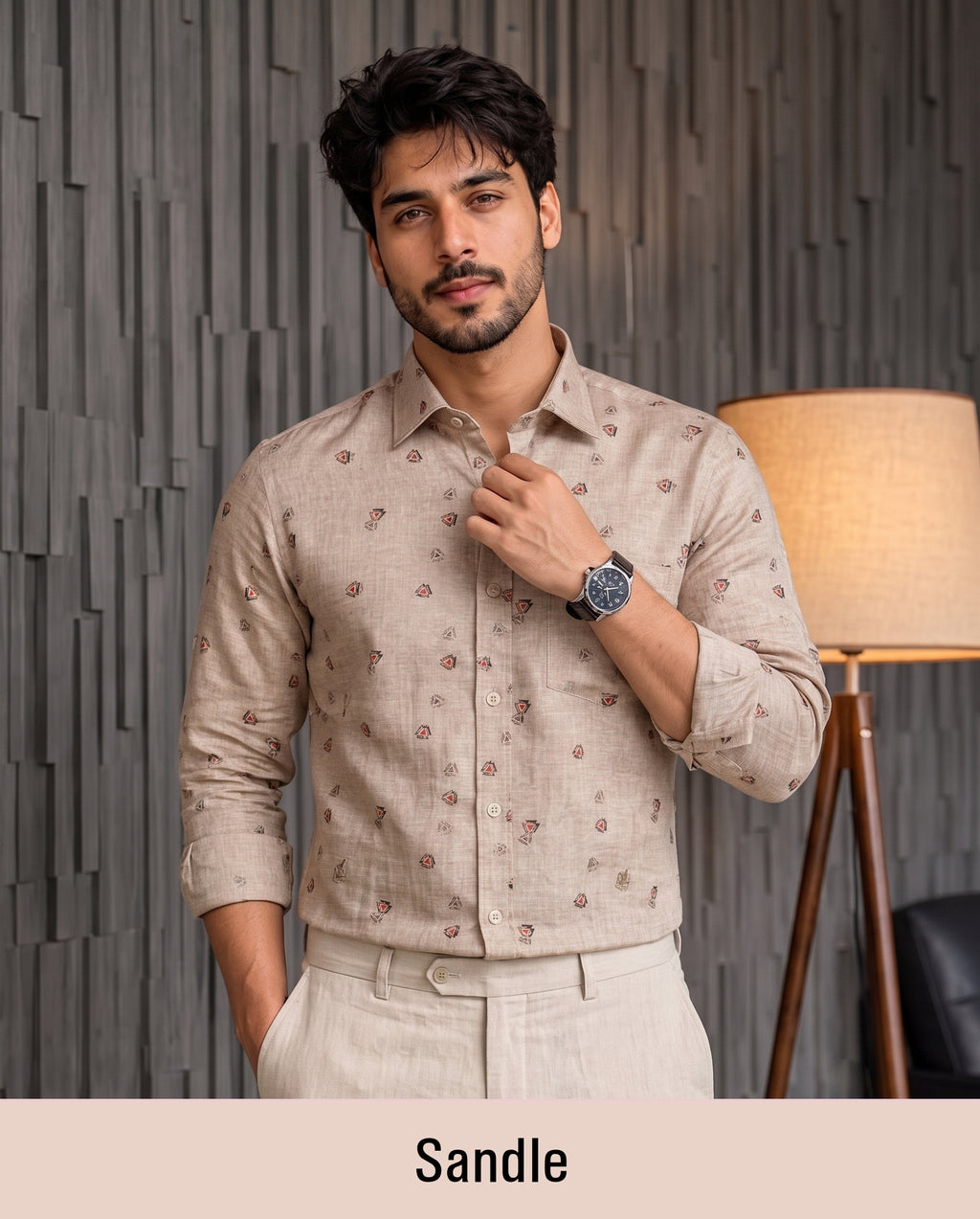 Buy 1 get 1 free - Rixo Printed Shirt -38 Size (Full Sleeve)