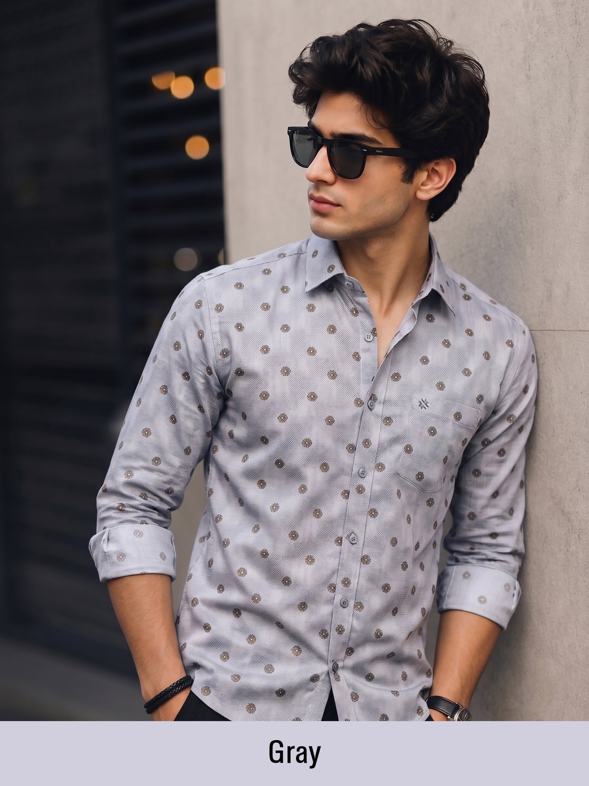 Buy 1 get 1 free - Rixo Printed Shirt -38 Size (Full Sleeve)