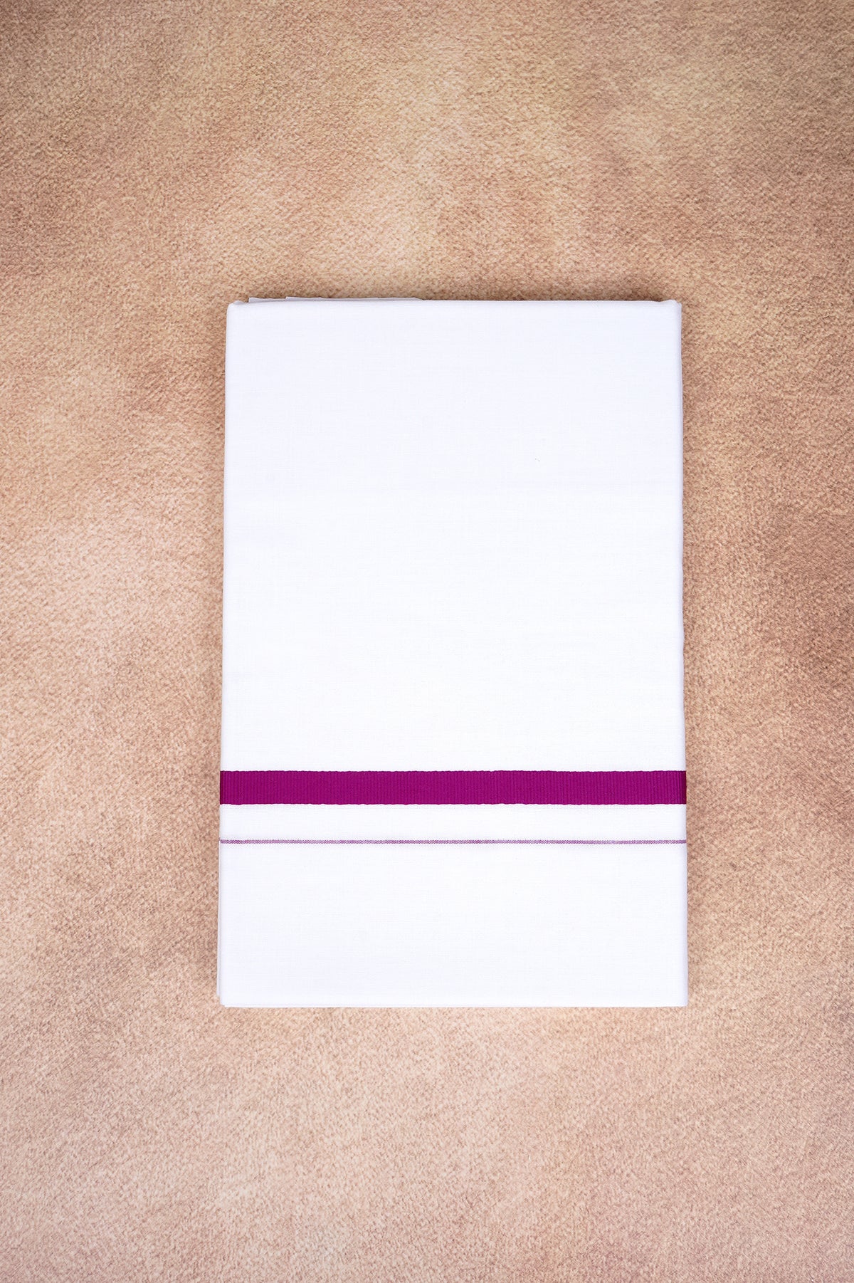 Single Layer White Dhoti – Magenta – HS-07 RX