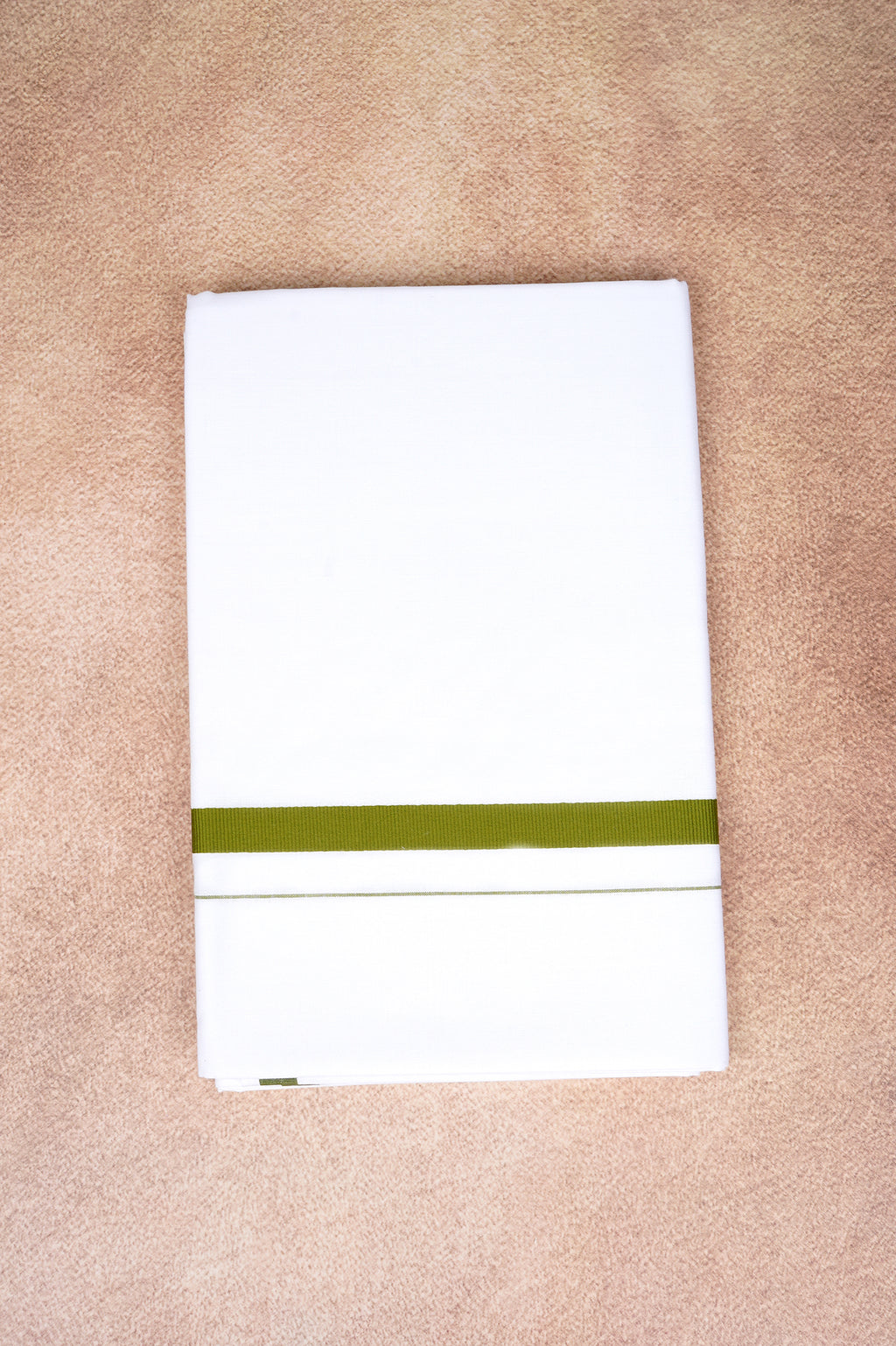Single Layer White Dhoti – Olive Green – HS-07 RX