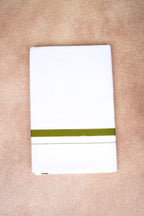 Single Layer White Dhoti – Olive Green – HS-07 RX