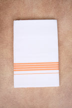 Single Layer White Dhoti with Fancy Border – Peach – FS-08 RX