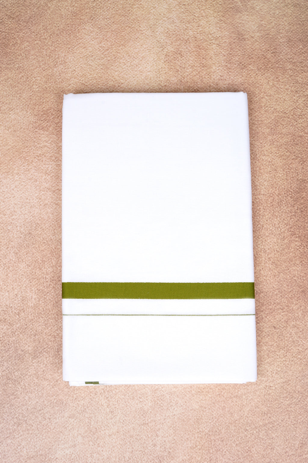 Single Layer White Dhoti – Olive Green – HS-01 RX