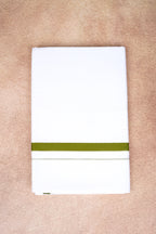 Single Layer White Dhoti – Olive Green – HS-01 RX