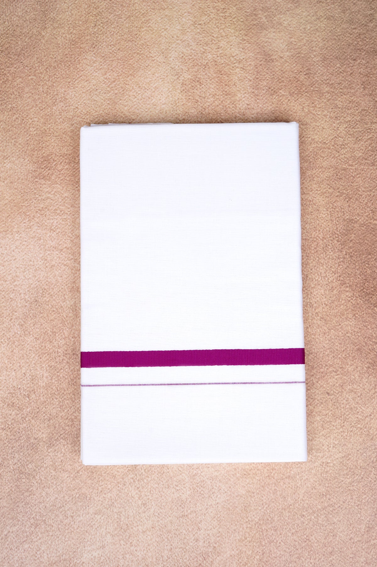 Single Layer White Dhoti – Magenta – HS-01 RX