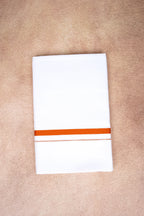 Single Layer White Dhoti – Orange – HS-07 RX