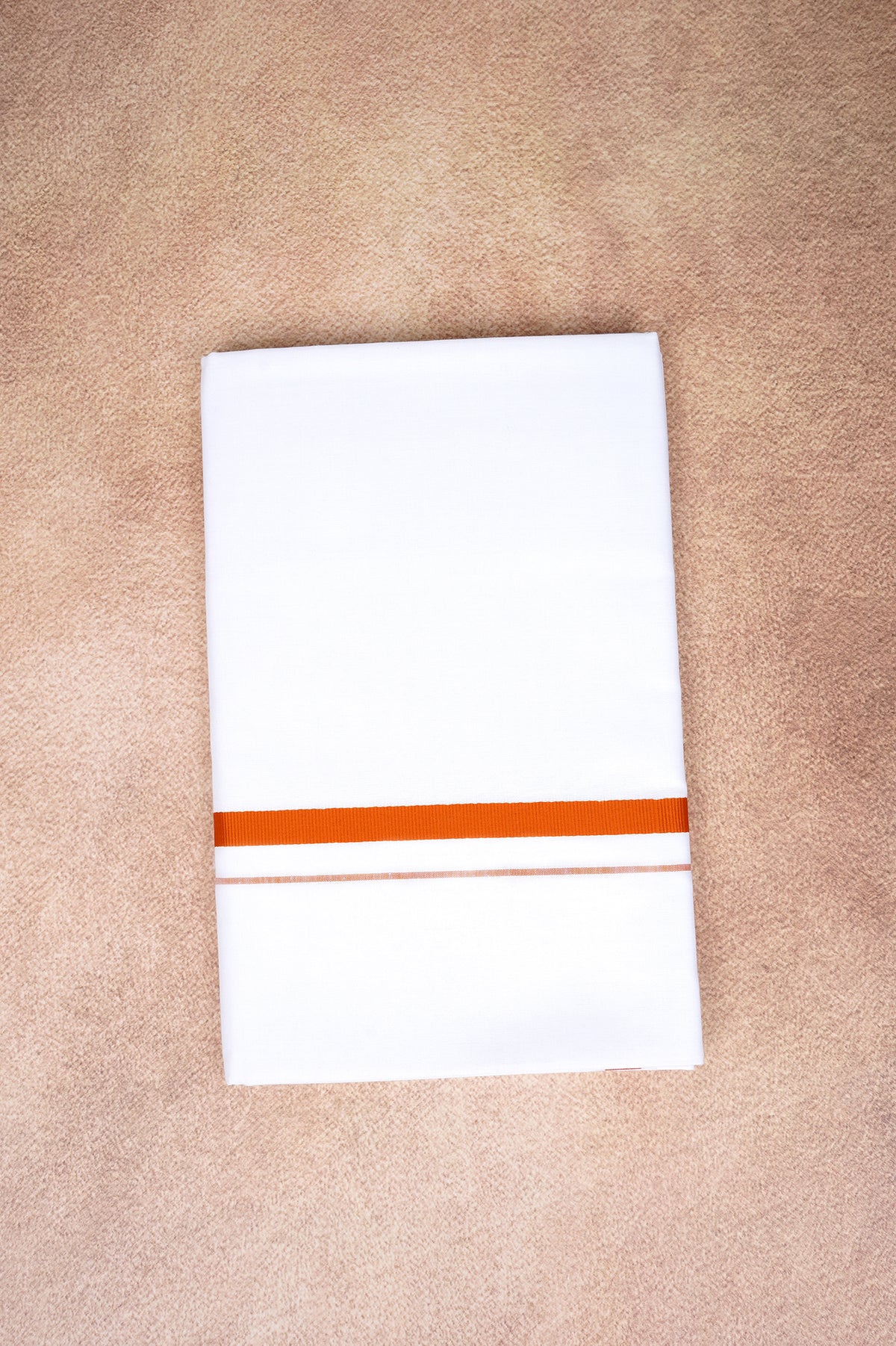 Single Layer White Dhoti – Orange – HS-07 RX