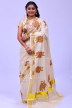 AR-T127 GOLD TISSUE SAREE 6.25 MTR