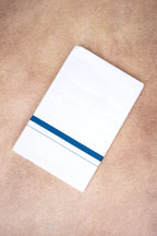 Single Layer White Dhoti – Peacock Blue – HS-01 RX
