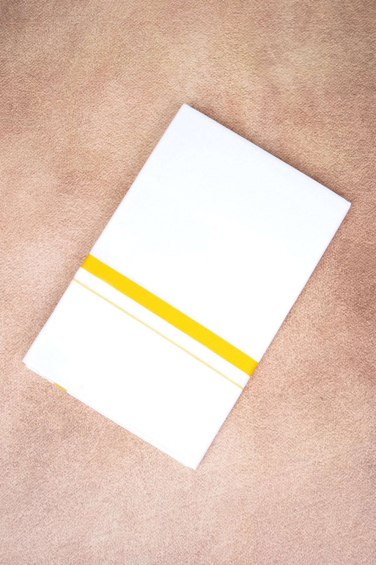 Single Layer White Dhoti – Yellow – HS-07 RX