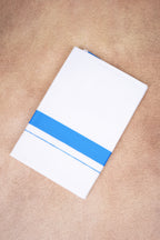 Single Layer White Dhoti with Fancy Border – Sky Blue – FS-09 RX
