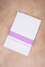Single Layer White Dhoti with Fancy Border – Pink – FS-09 RX