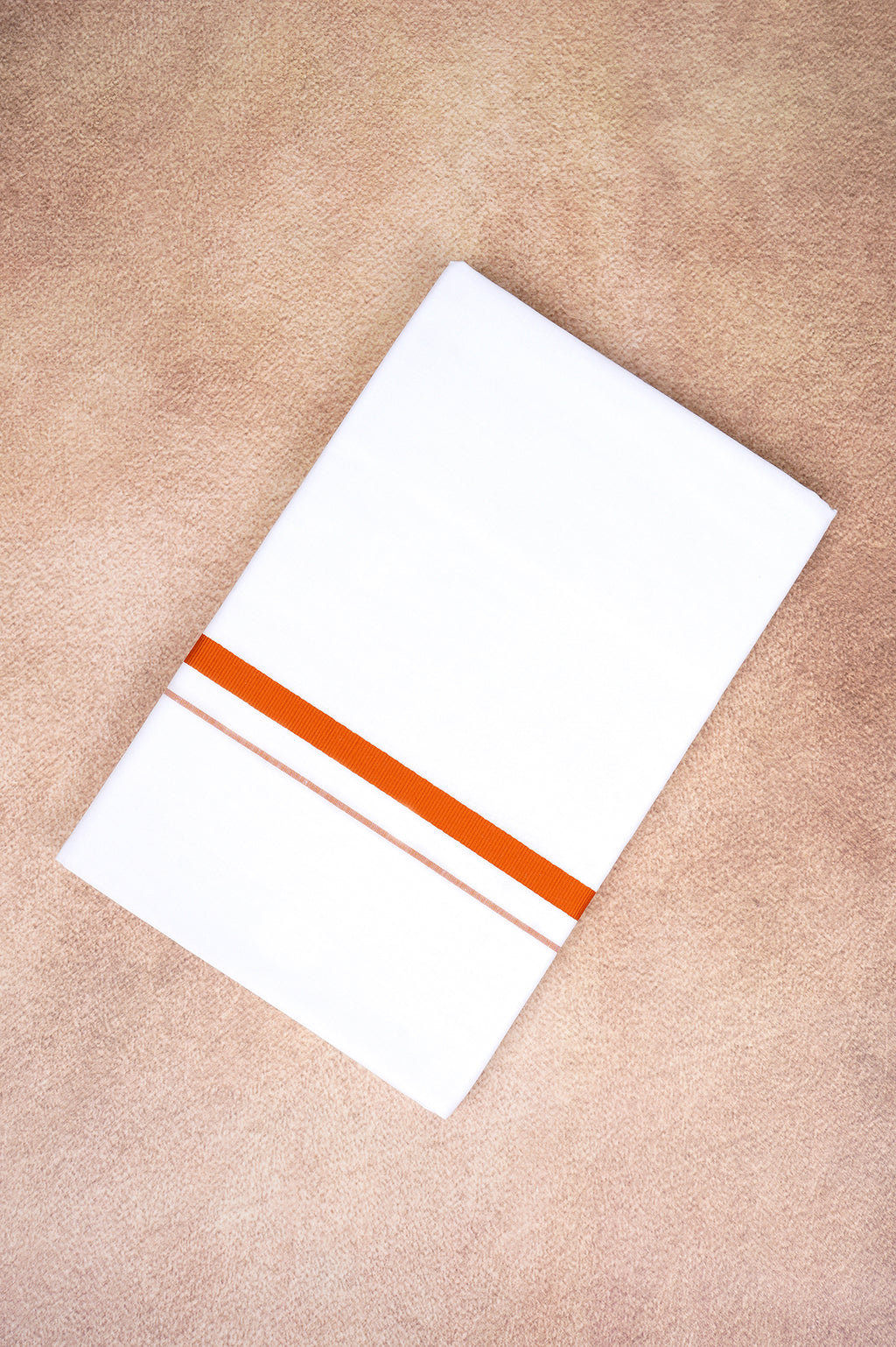 Single Layer White Dhoti – Orange – HS-07 RX