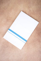 Single Layer White Dhoti – Sky Blue – HS-01 RX