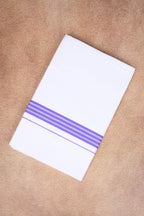 Single Layer White Dhoti with Fancy Border – Lavender – FS-08 RX