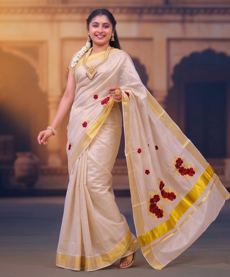 KS-1501 GOLD TISSUE SAREE 6.25 MTR