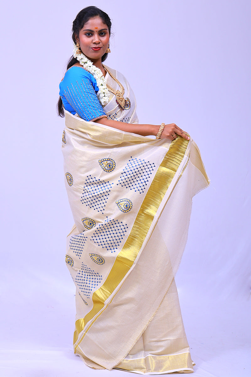 MK-358 GOLD TISSUE SAREE 6.25 MTR