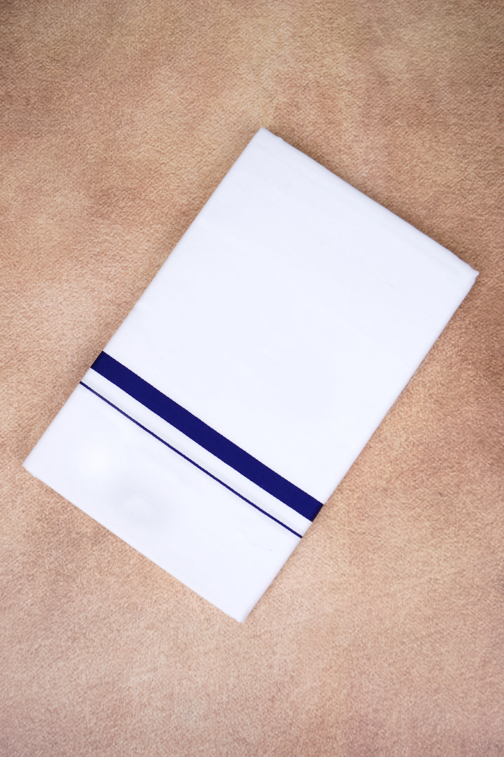 Single Layer White Dhoti – Dark Blue – HS-01 RX