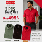 Hitler Men's 3 Pcs Combo Half Sleeve Lycra Shirts